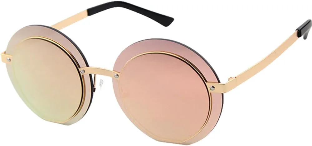 

Большие круглые солнцезащитные очки для женщин и мужчин, ретро-солнцезащитные очки с зеркальными линзами, солнцезащитные очки с двойными линзами MTZJH, C4