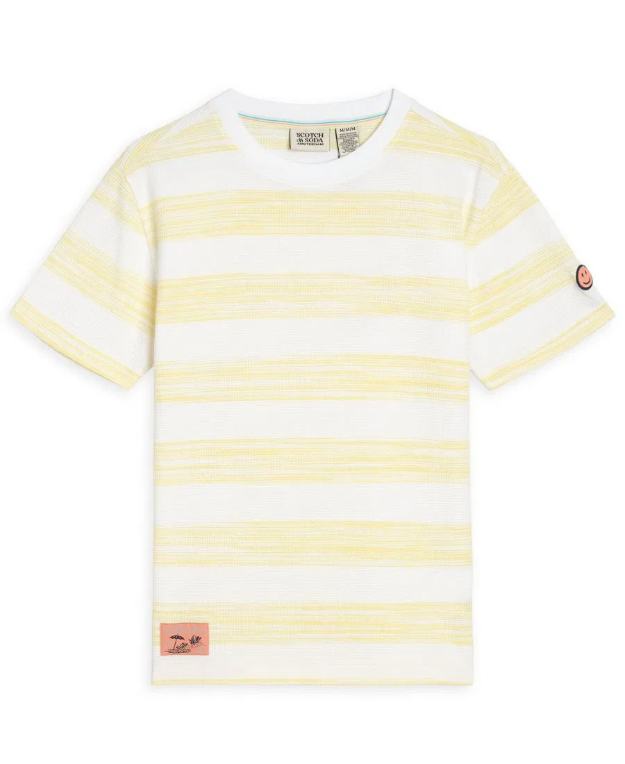 Футболка с коротким рукавом для мальчиков 8-16 лет Scotch & Soda, белый/желтый