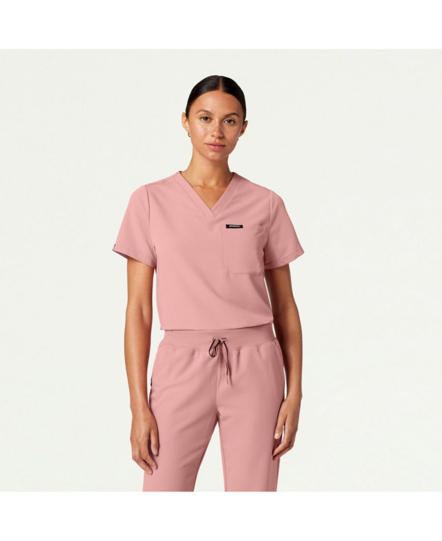 

Классическая женская медицинская рубашка с V-образным вырезом и одним карманом Jaanuu, Mauve