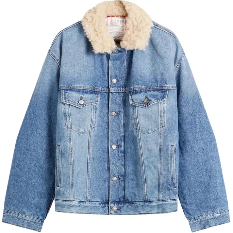 Acne Studios Винтажная синяя стеганая куртка Robert Denim Jacket