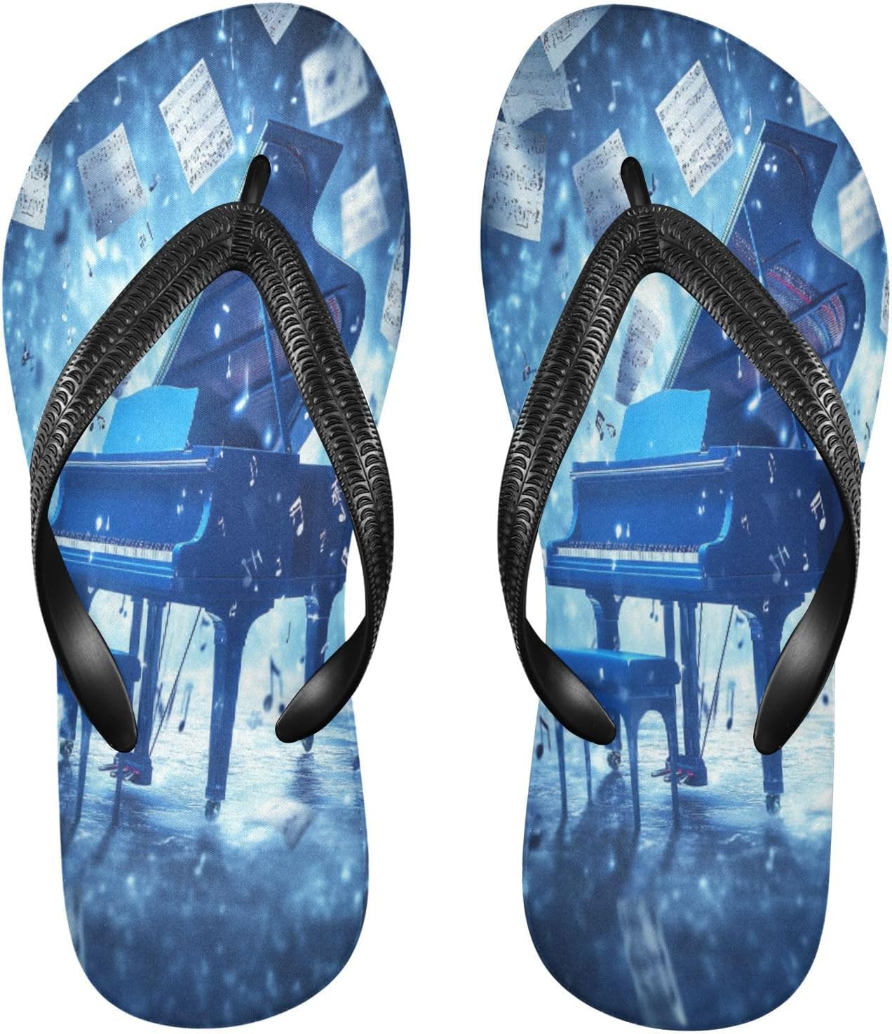 

Пляжные шлепанцы с рисунком пианино и синие, душевые, на резиновой подошве, противоскользящие, летние тапочки для ходьбы для женщин и мужчин Sinestour