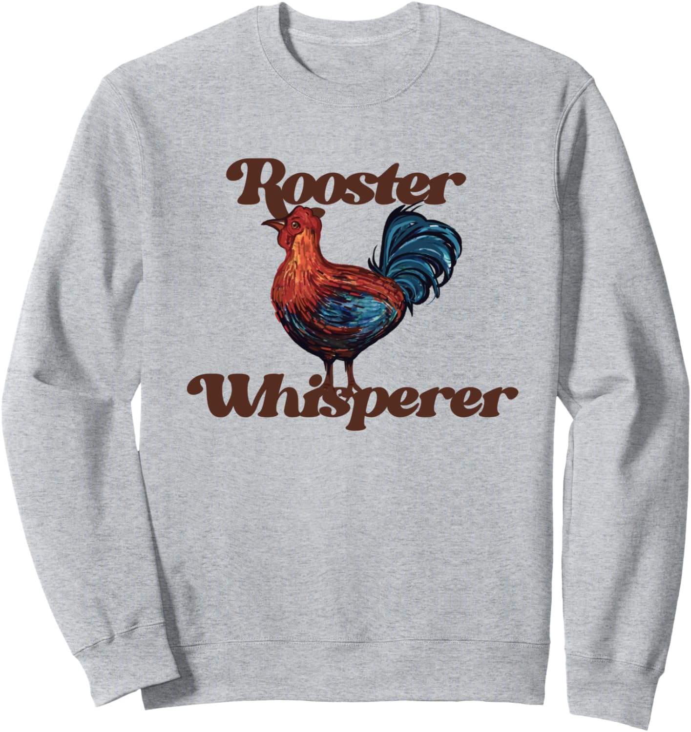 

Толстовка с надписью «Я люблю петухов, курятник, художник, заклинатель петухов» Chicken Bubb, серый