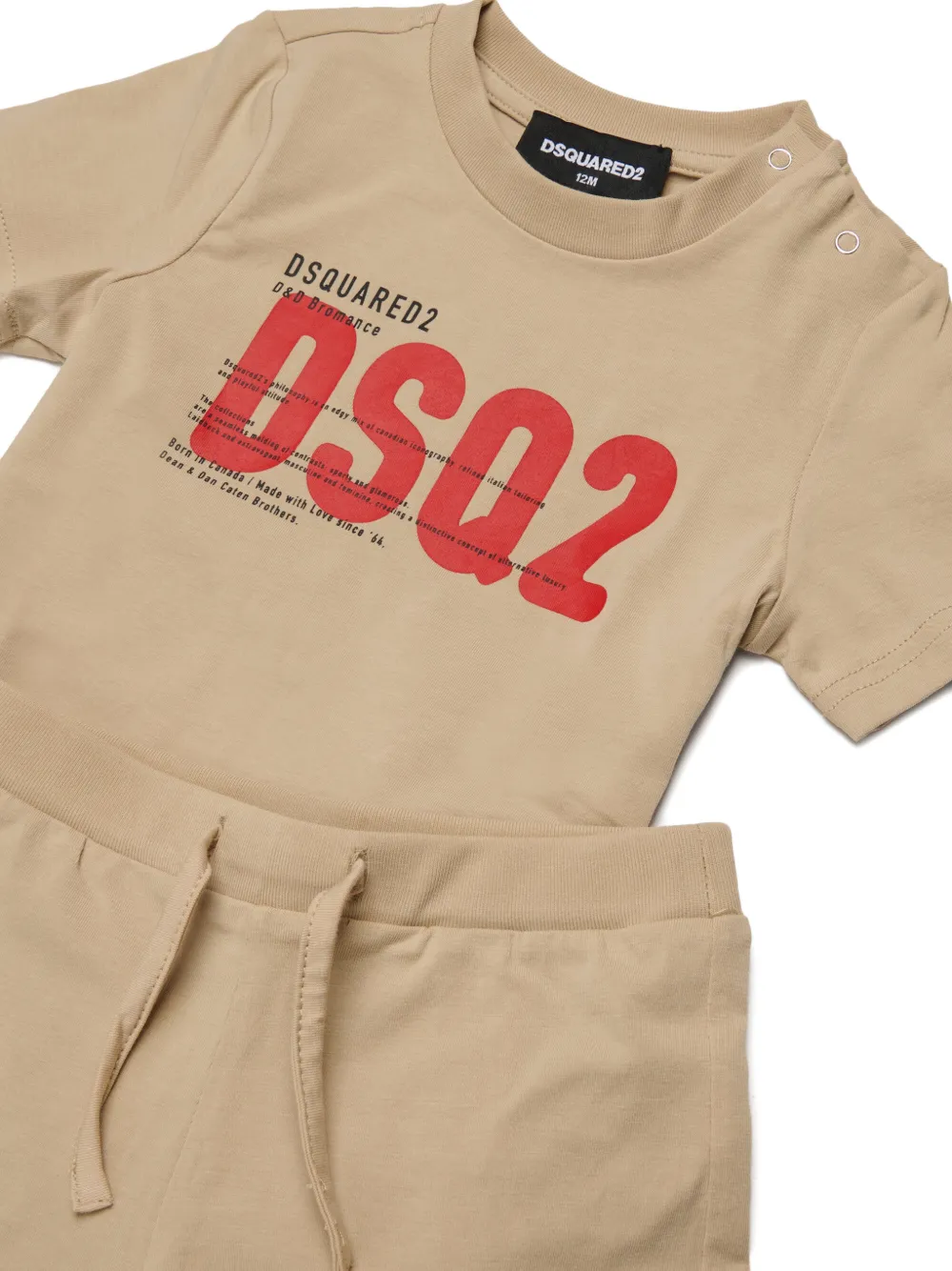Комплект боди с логотипом Dsquared2 Kids, нейтральный — фото 3
