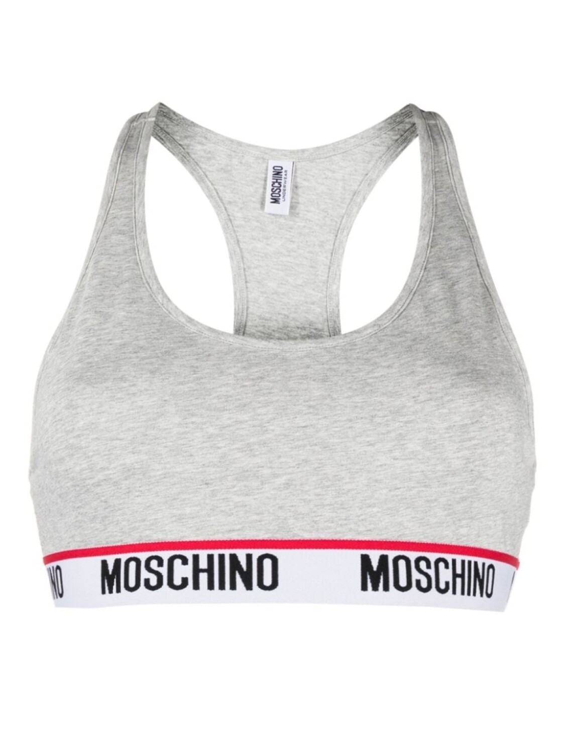 

Moschino спортивный бюстгальтер с логотипом, серый