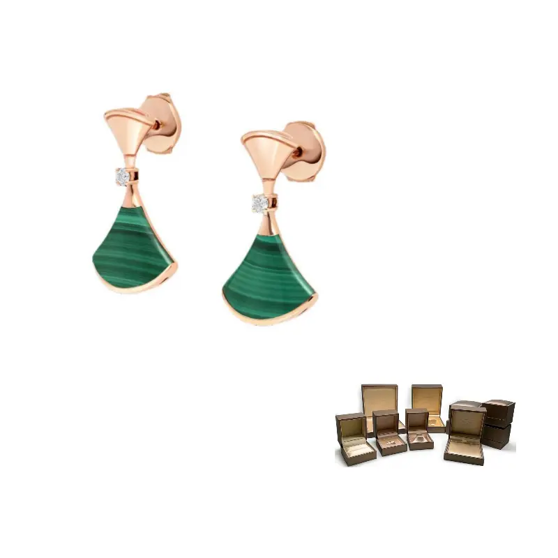 

BVLGARI Серьги 18K розовое золото женские зеленые
