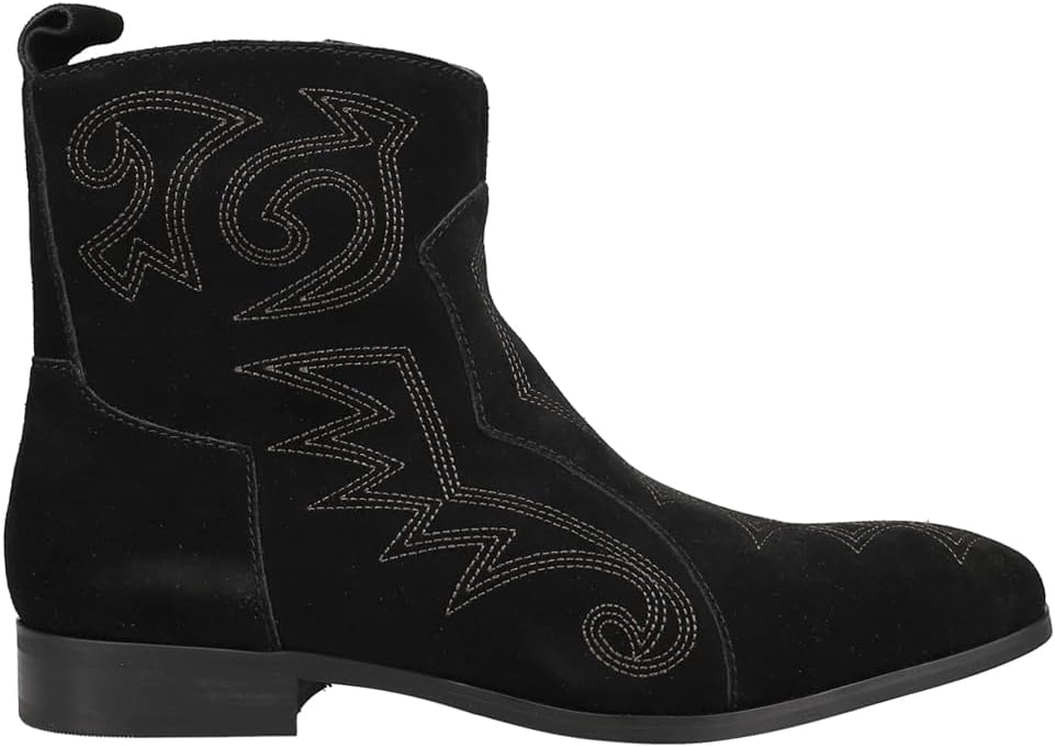 

Мужские повседневные ботинки Dingo Brooks с вышивкой, круглым носком и эластичной застежкой на щиколотке - черные