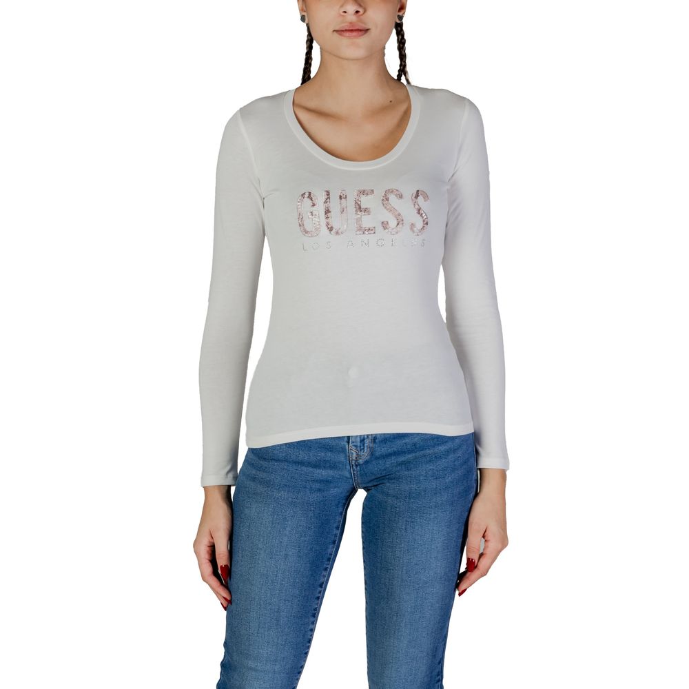 

Белые хлопковые топ и футболка GUESS