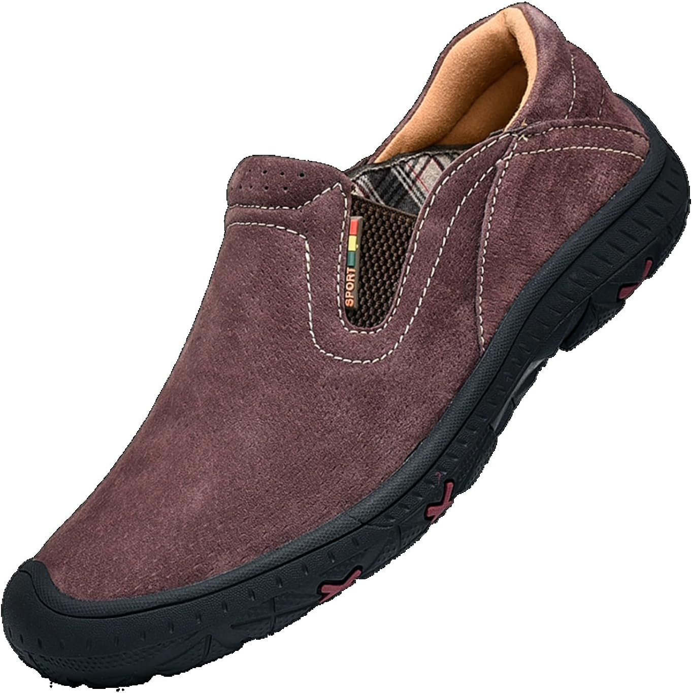 

Мужские повседневные кожаные лоферы, дышащие, без шнурков, модные лоферы, удобные низкие кроссовки для прогулок и походов на открытом воздухе Sonlleivoo, красный