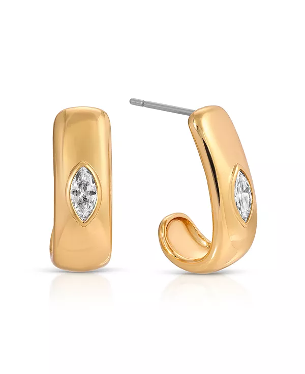 

Серьги-Кольца с кристаллами маркиза Ettika, gold