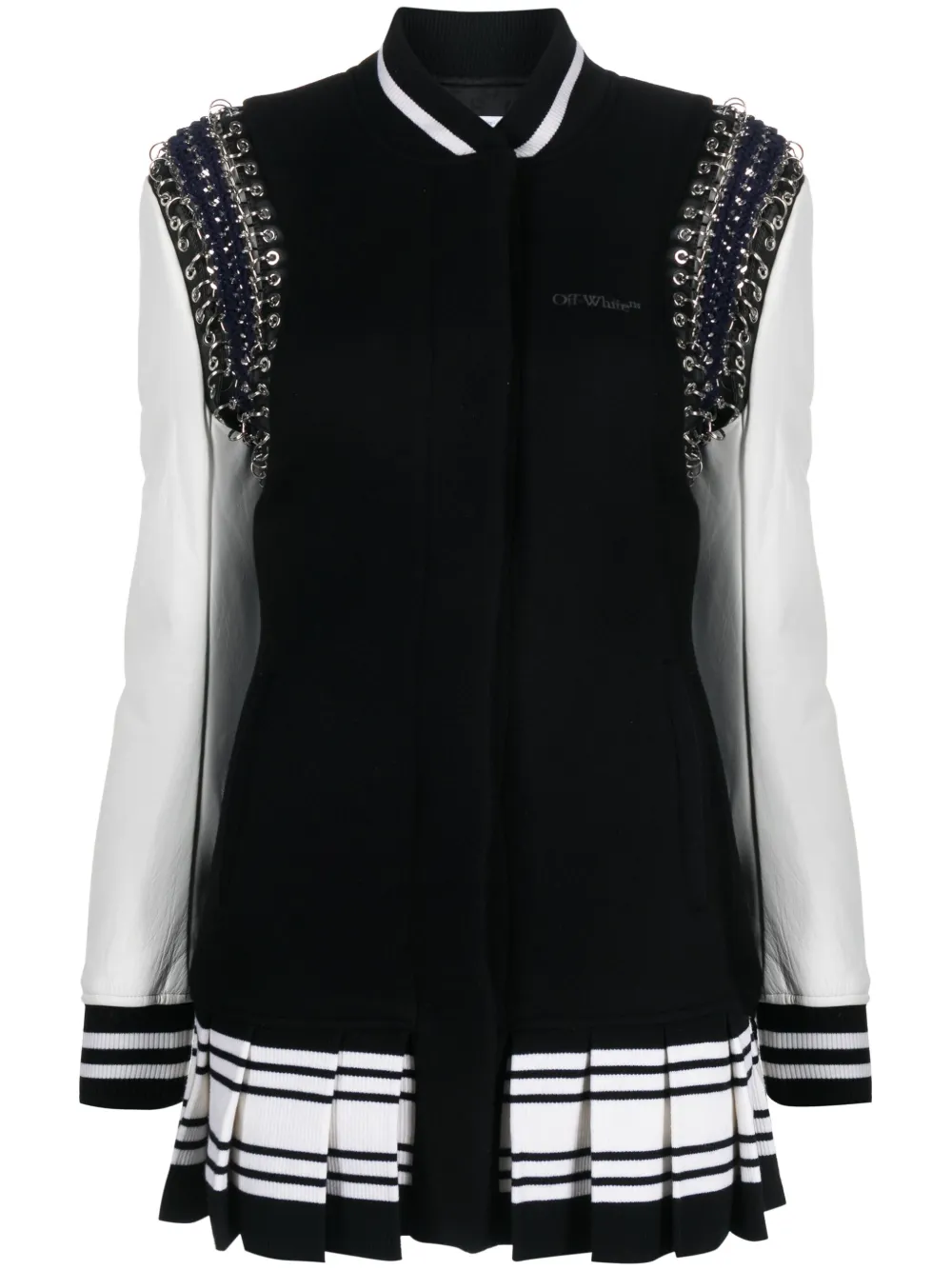 

Платье мини Lea Varsity с длинными рукавами OFF-WHITE, черный