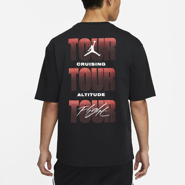 Футболка Air Jordan Flight Heritage '85 Pattern Printing Short Sleeve Black, мультиколор — фото 4
