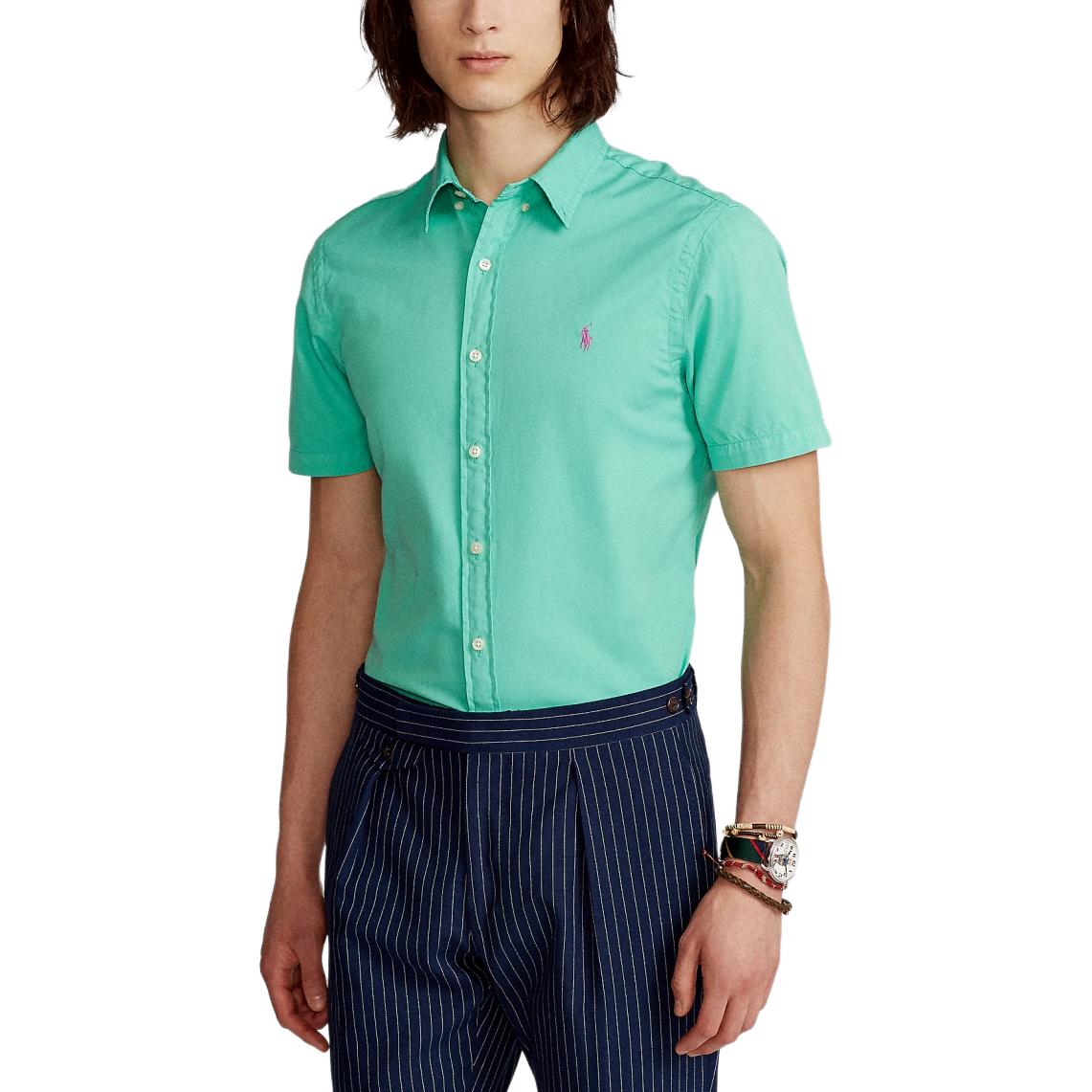 Polo Ralph Lauren Рубашка мужская светло-травянисто-зеленая — фото 3