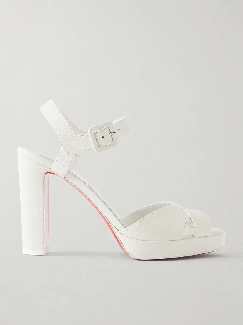 Кожаные босоножки Cora 10 Christian Louboutin, белый