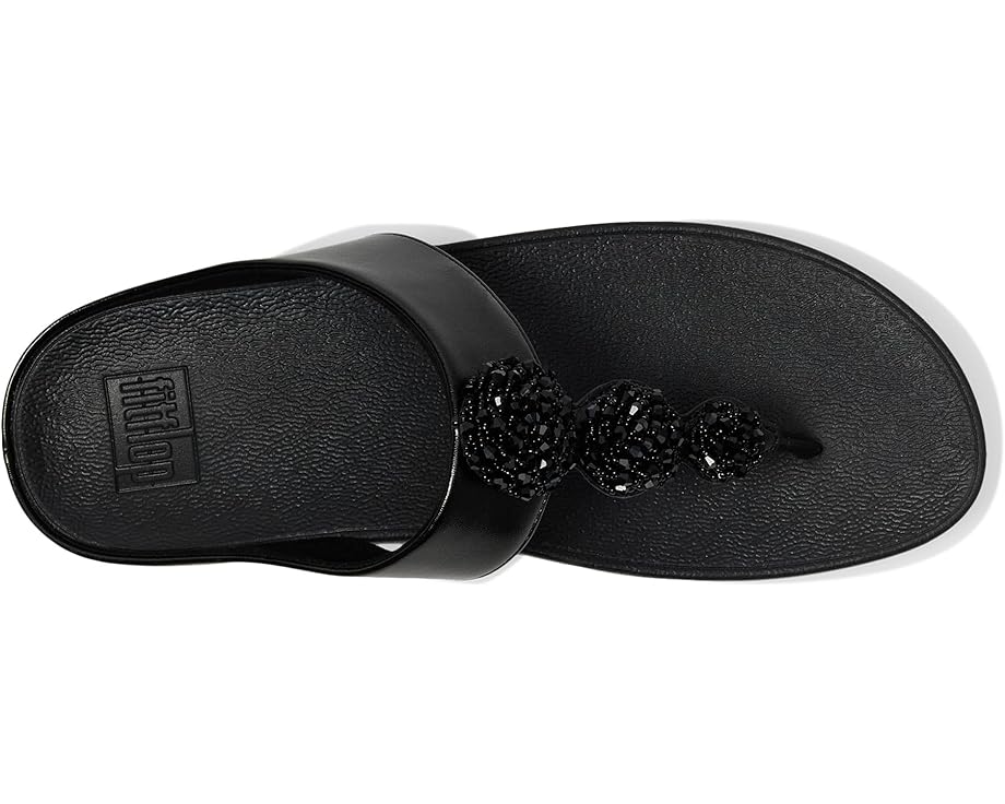 Туфли FitFlop Fino Beadie-Button Metallic Toe-Post Sandals, цвет Metallic Black — фото 2