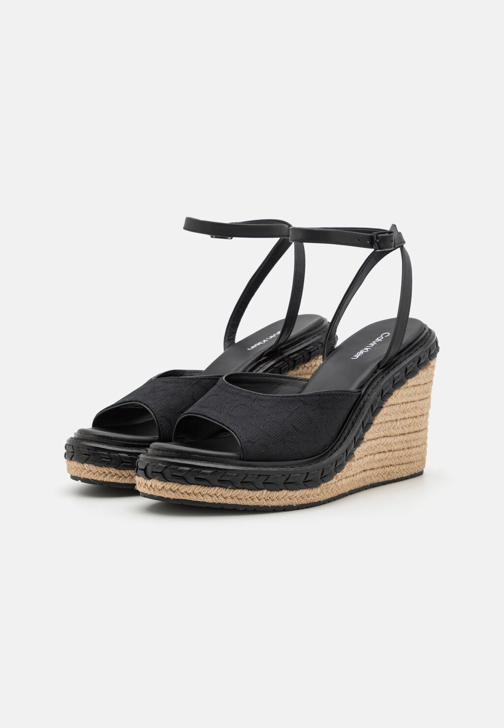 

Туфли парусиновые на танкетке Wedge Mono Calvin Klein, черные