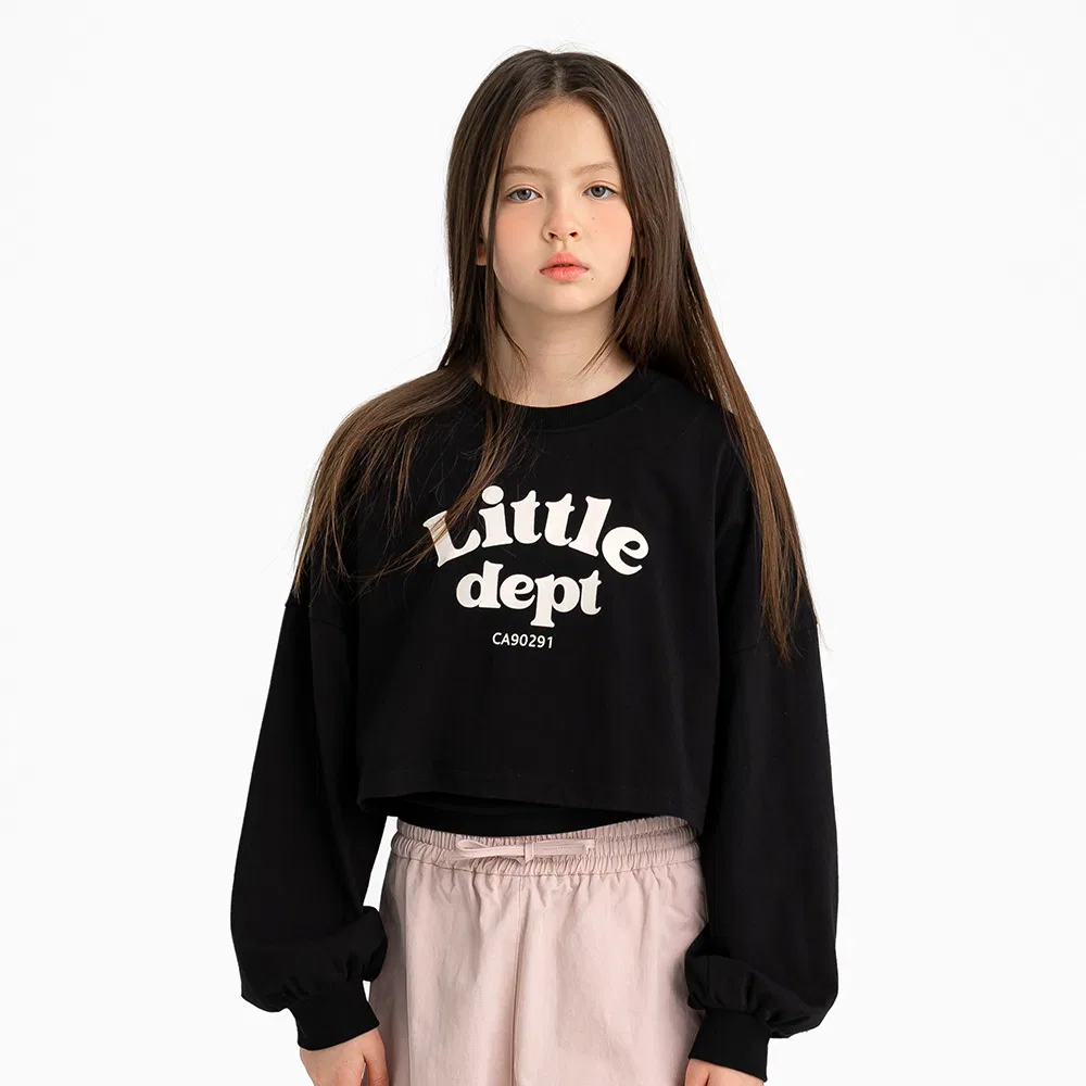 Детская укороченная футболка Roa Layered чёрная от Little Dept — фото 4