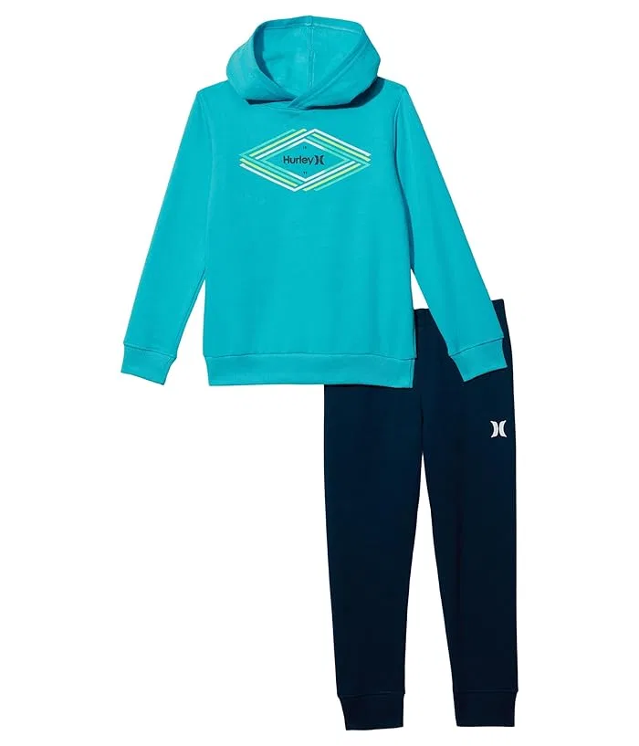 Детский костюм из флиса с капюшоном и джоггерами Hurley Kids, Blue Lazer