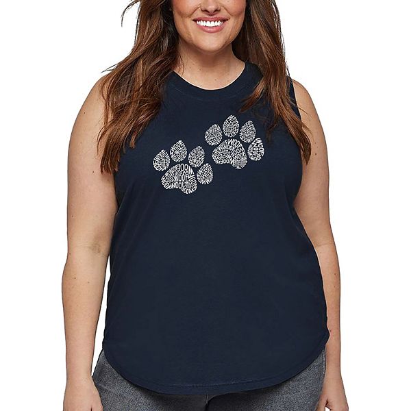 

Футболка женская plus size с принтом Woof Paw Prints La Pop Art, Navy, Синий, Футболка женская plus size с принтом Woof Paw Prints La Pop Art, Navy