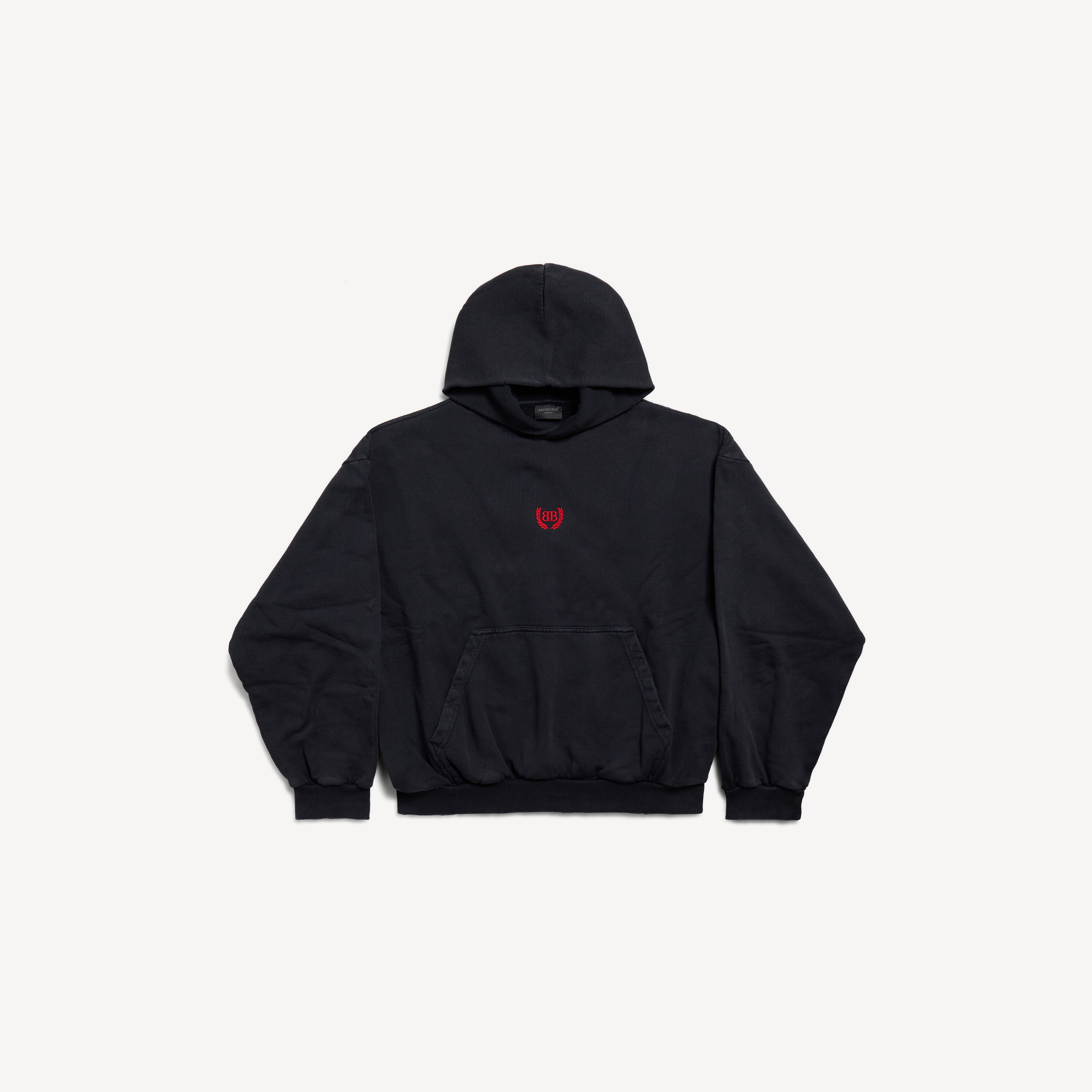 

BALENCIAGA Классическое худи Laurel среднего кроя в выцветшем черном цвете