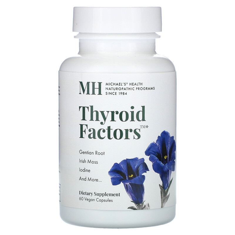 

Michael's Naturopathic, Thyroid Factors, 60 веганских капсул