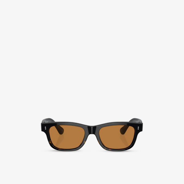 

Солнцезащитные очки Oliver Peoples Rossun Sun прямоугольные с ацетатной оправой, черный