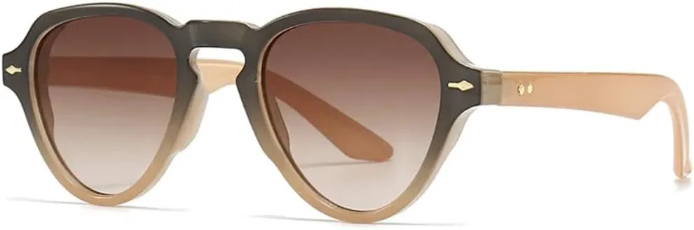 

Солнцезащитные очки с защитой UV400 | Круглая оправа, градиентная расцветка | Для женщин и мужчин, для занятий спортом на открытом воздухе и путешествий DSVIGF, Beige