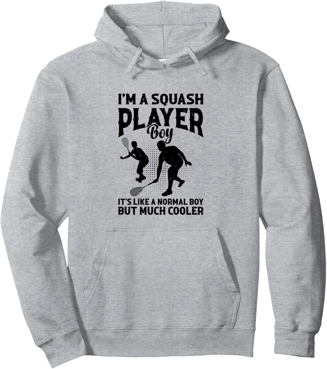 

Я - мальчик-сквошист - я играю в сквош. Толстовка серого цвета Squash Player Kids