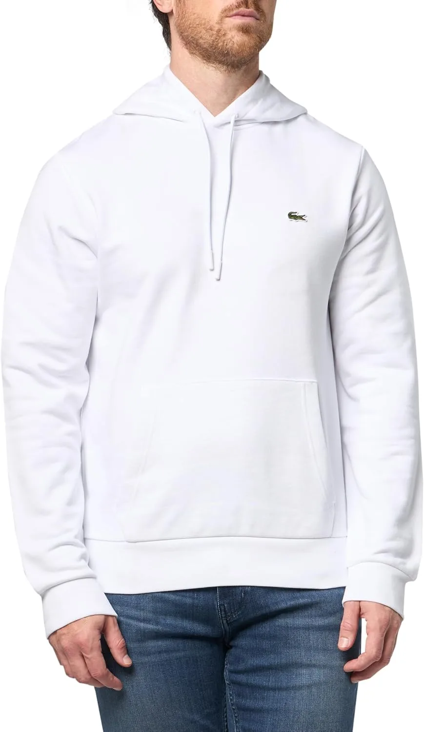 Толстовка Lacoste мужская из хлопкового флиса, белый
