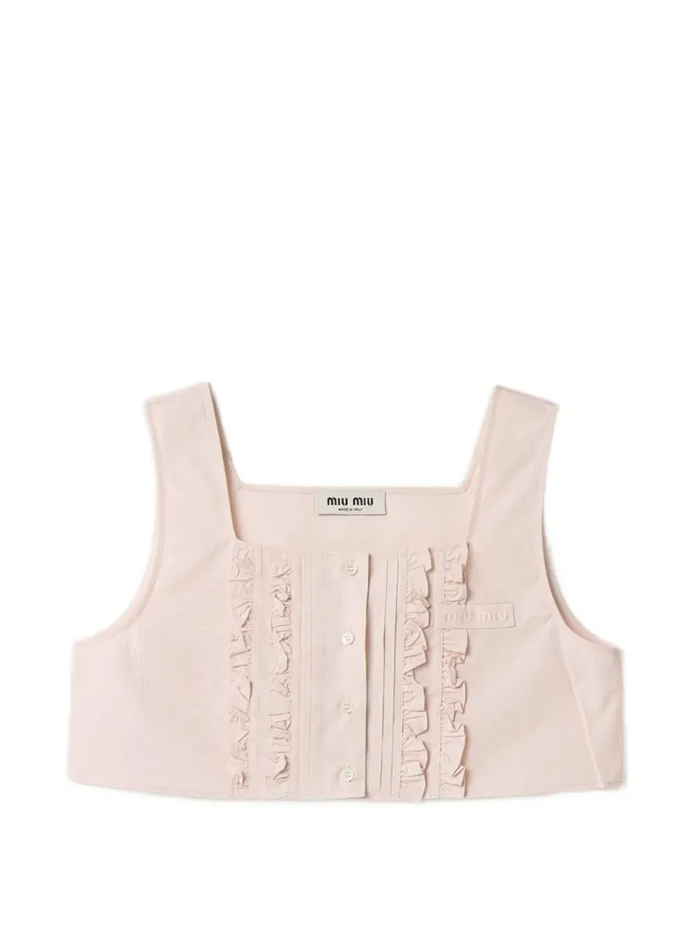 Укороченный топ из поплина MIU MIU, розовый