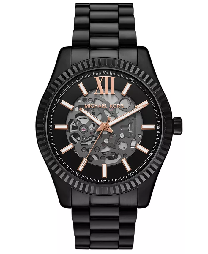 

Мужские часы Lexington Automatic Black IP из нержавеющей стали, 45 мм Michael Kors
