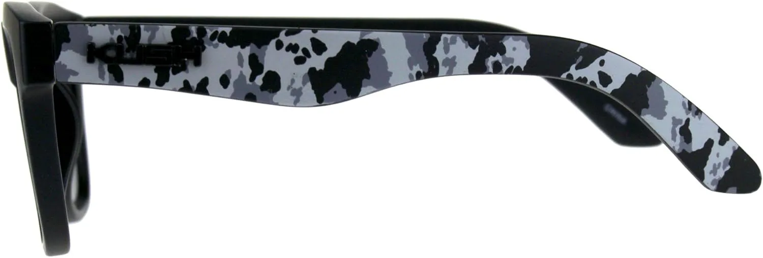 

Солнцезащитные очки PASTL KUSH, унисекс, квадратная оправа с роговым рисунком, черная, зеркальная, защита от УФ-излучения 400, Matte Black Grey Camo (Blue Mirror)