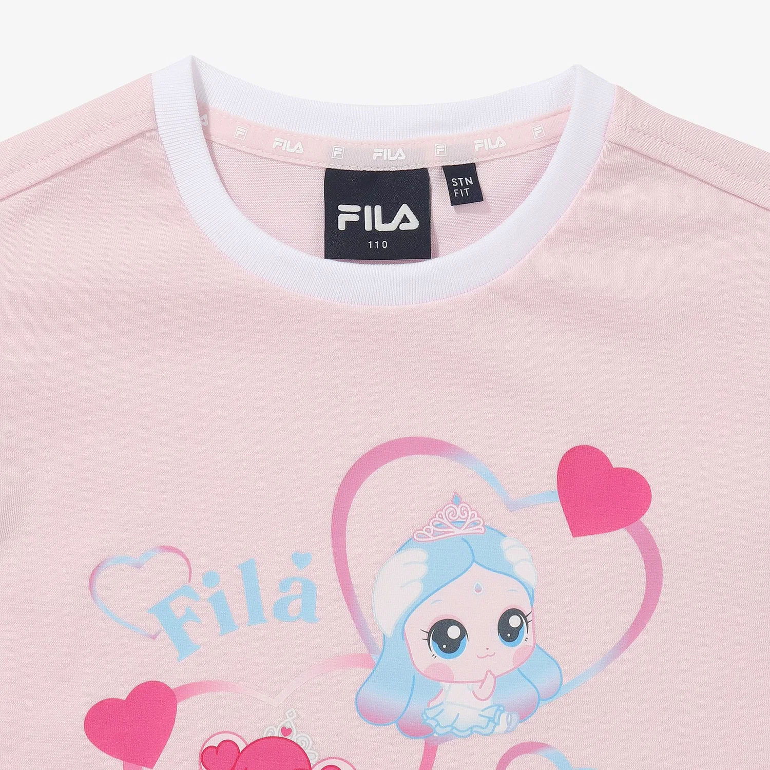 Детская футболка Princess Catch Teenieping с разрезами на рукавах розовая от Fila Kids — фото 2