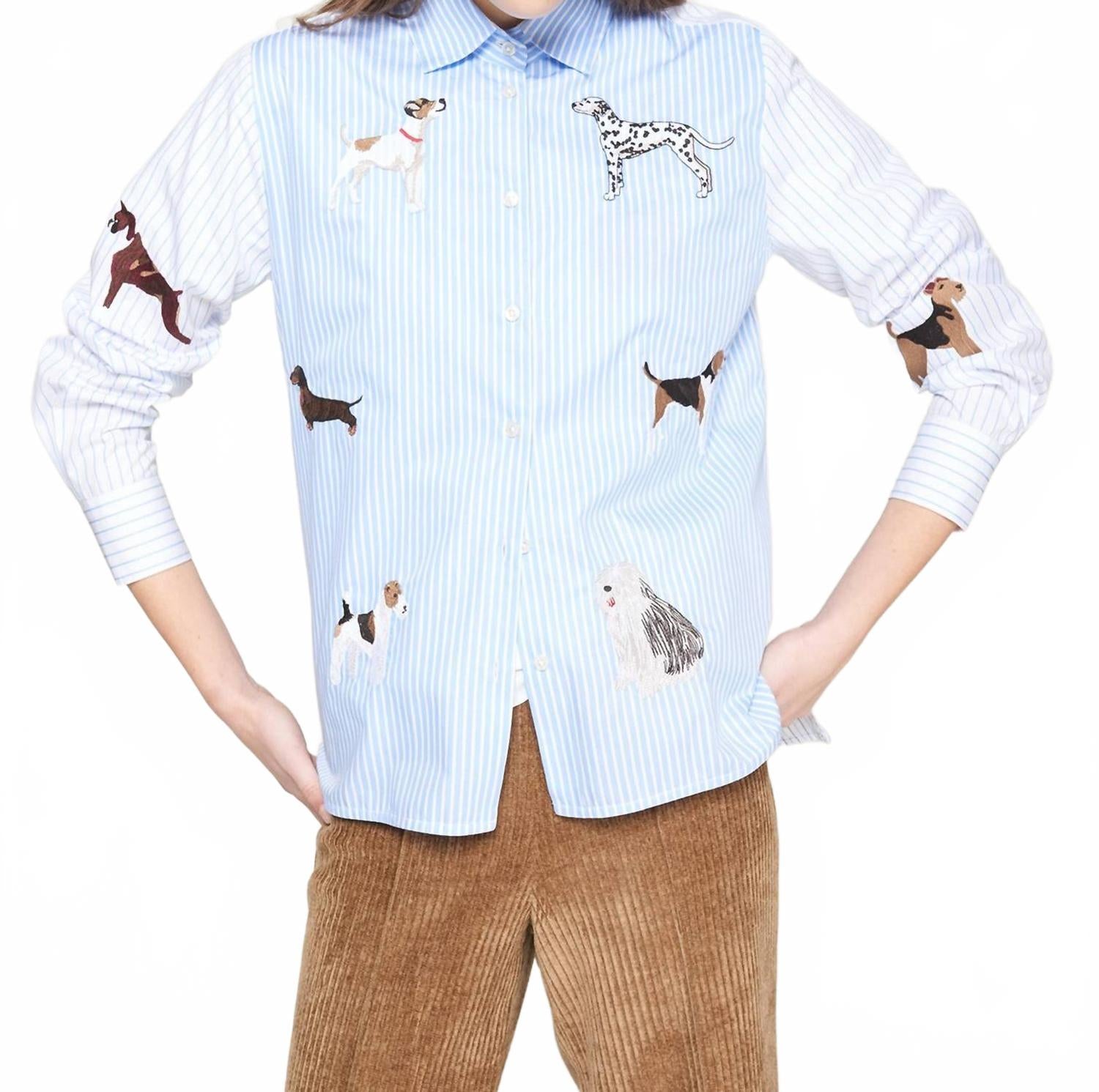 

Рубашка на пуговицах Puppies Galore белого/синего цвета Vilagallo, белый/синий