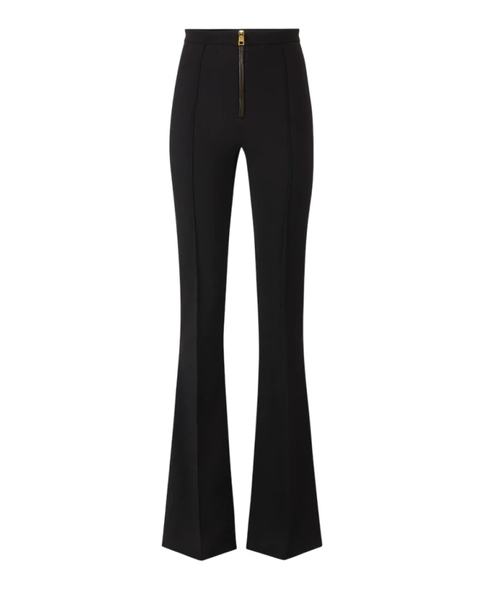 

Узкие брюки из двойного крепа на молнии Elisabetta Franchi, черный