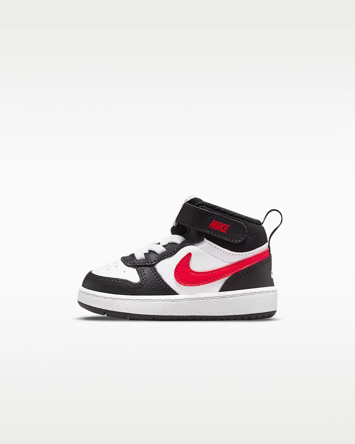 Кроссовки Nike Court Borough Mid 2 для малышей, White/White/Black/University Red