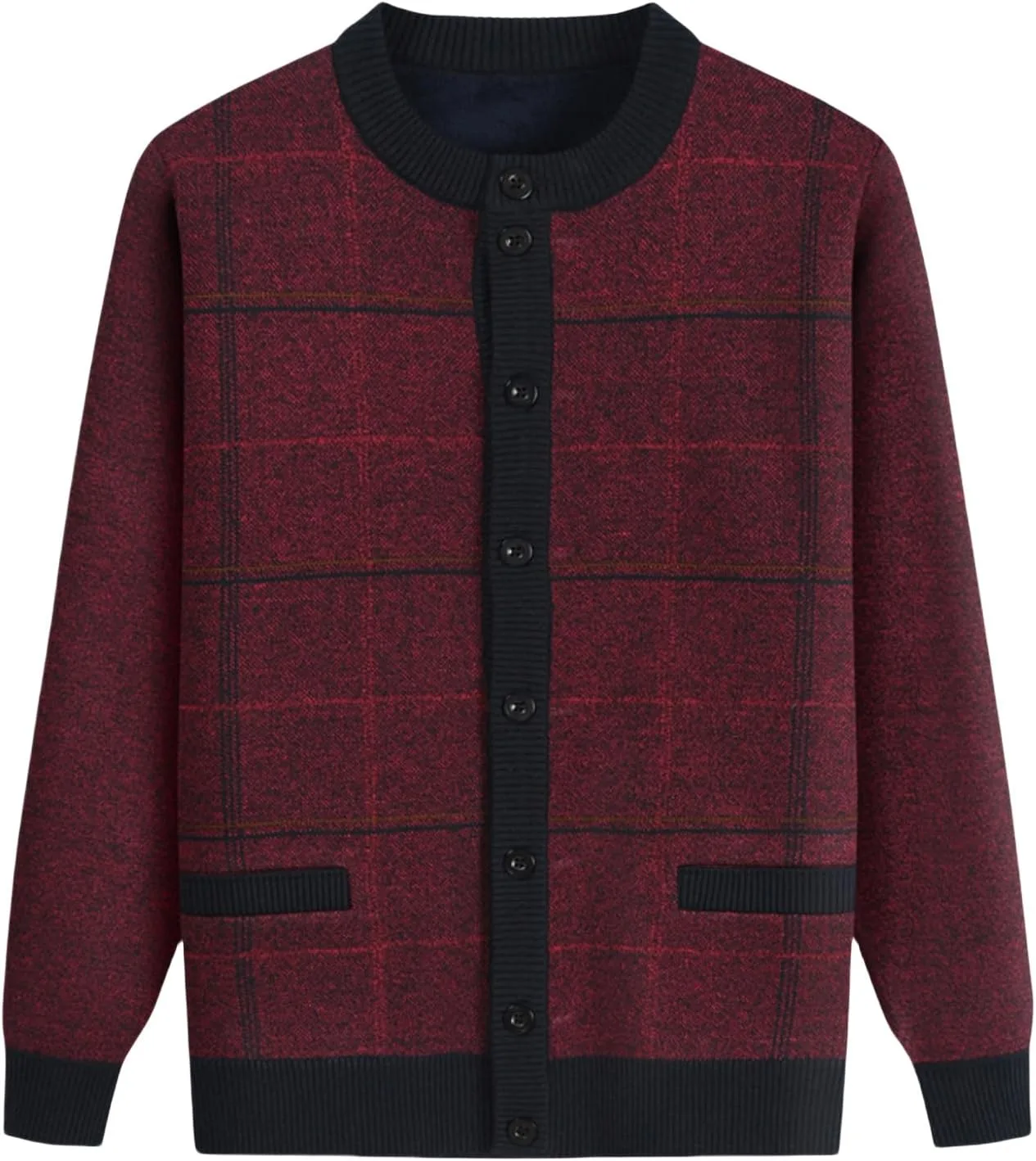 

Теплый кардиган для мужчин с флисовой подкладкой и застежкой спереди OAKVERVE