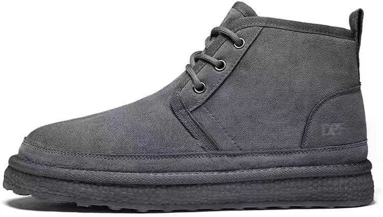 

Мужские зимние ботинки с высоким верхом, рабочая обувь с противоскользящей подошвой, толстая подошва, повседневная обувь, модные зимние ботинки для мужчин Kiugco, серый