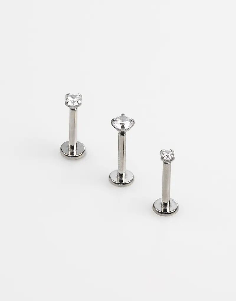 

Рюкзак Lovisa Surgical Steel с кисточками и заклепками из кубического циркония, серебристый
