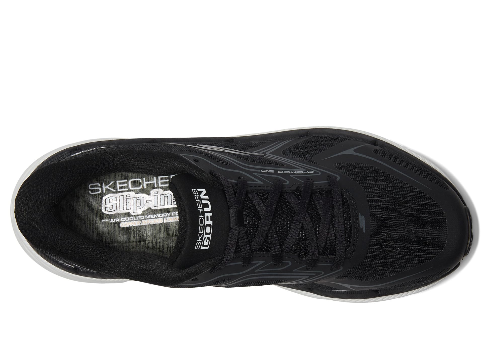Кроссовки SKECHERS Max Cushioning Premier 2.0 Overland Hands Free Slip-Ins, черный/белый — фото 2