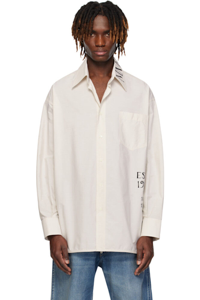 

Рубашка из асимметричного полосатого поплина Off-White MM6 Maison Margiela