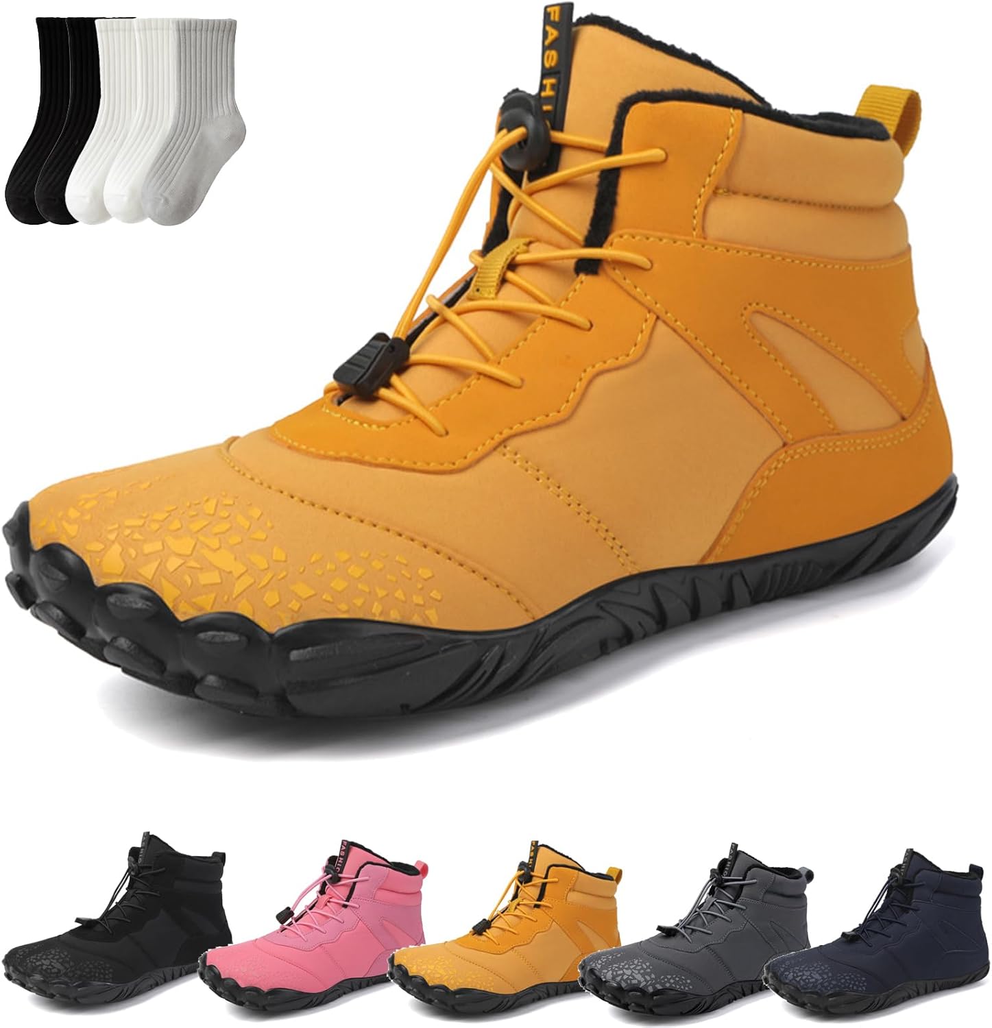 

Зимние походные босоножки для женщин и мужчин 2025, водонепроницаемые и противоскользящие ботинки с широкой носочной частью Rolinb, желтый