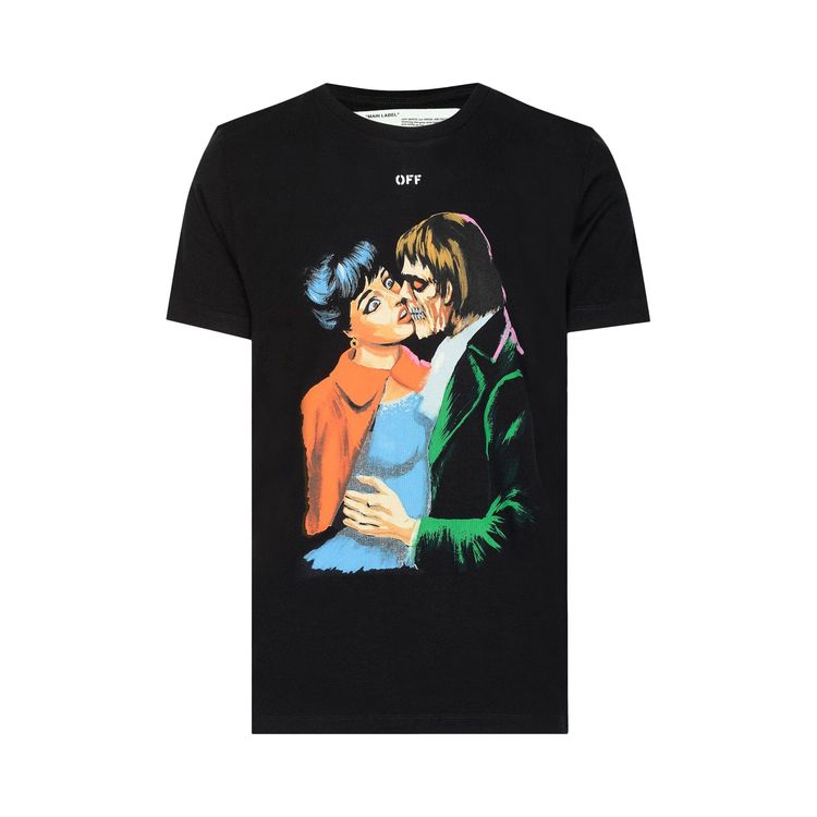 

Футболка Off-White Kiss Print Crewneck T-Shirt 'Black', черный