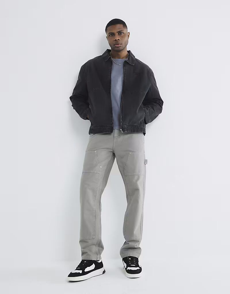 

Прямые джинсы River Island Carpenter серого цвета