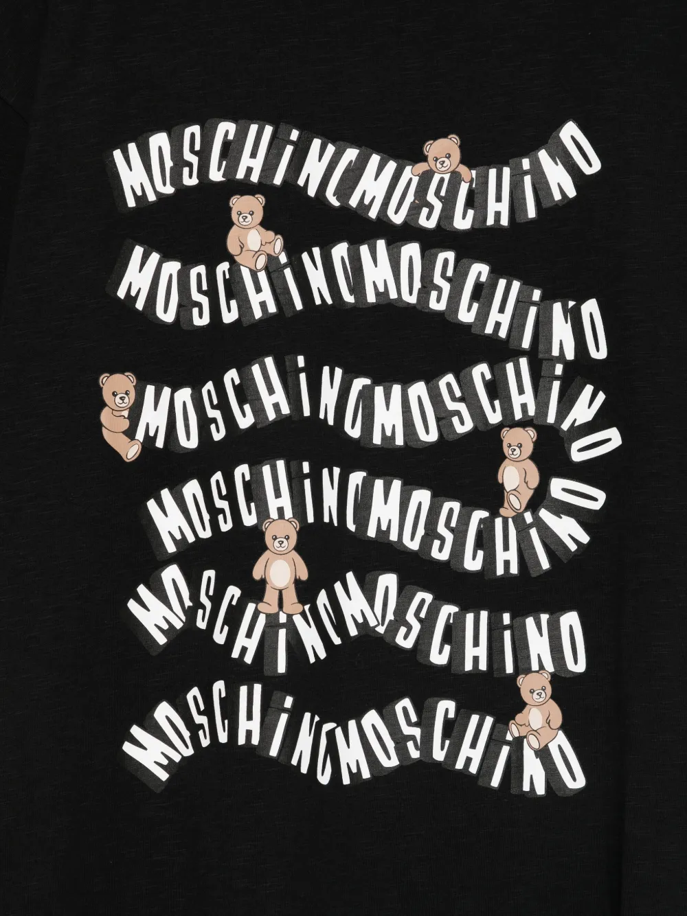 Футболка с логотипом в виде плюшевого мишки Moschino Kids, черный — фото 3