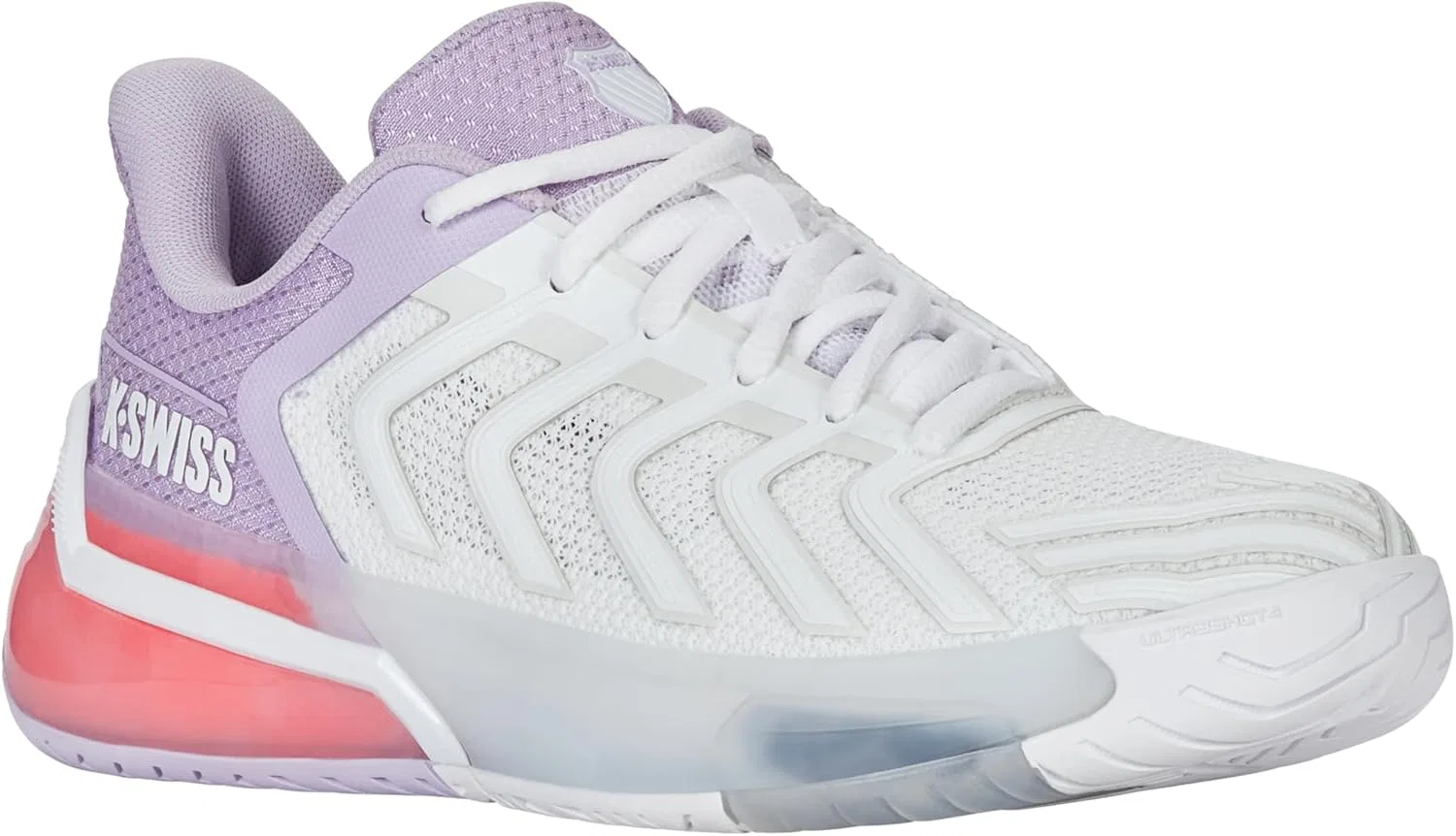 Кроссовки теннисные K-Swiss Ultrashot 4, White/Orchid Petal/Neon Blaze — фото 2