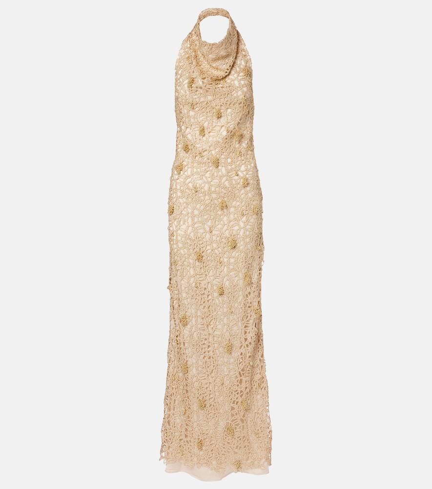 

Расклешенное платье макси с вышивкой Xu Zhi, Gold