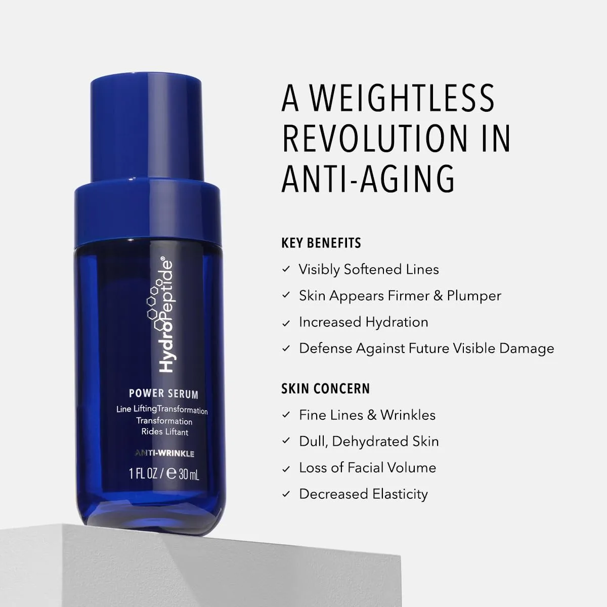 Сыворотка HydroPeptide Power Serum, антивозрастное, лифтинговое средство от морщин, повышает увлажнение кожи, 28 г. — фото 2