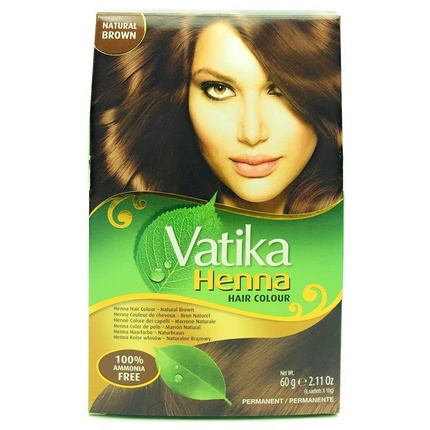 

Краска для волос Vatika Henna перманентная натуральный коричневый 60г Dabur