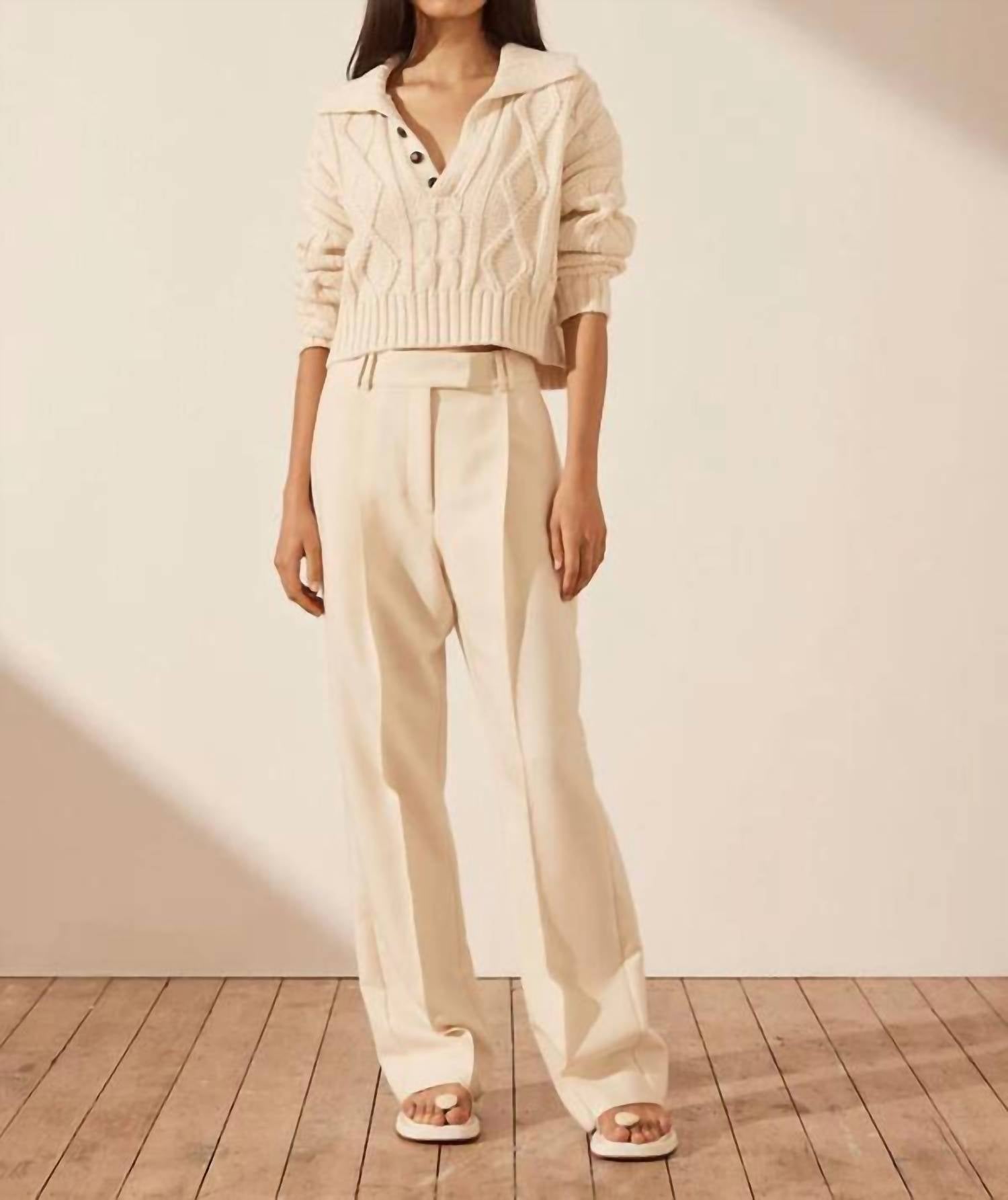 

Джемпер Mercure Button Up Cable в белом цвете Shona Joy