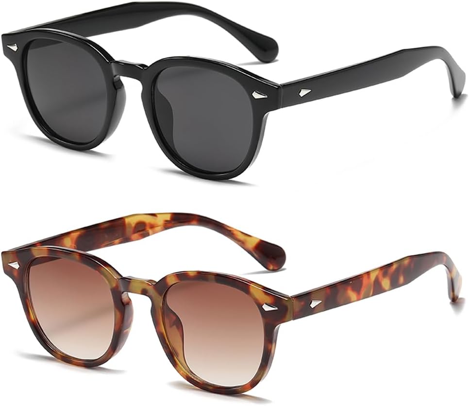 

Круглые солнцезащитные очки для верховой езды, женские и мужские, ретро, ​​модные классические женские солнцезащитные очки с маленькими линзами и защитой от УФ-излучения Ridering, Black+tealeopard